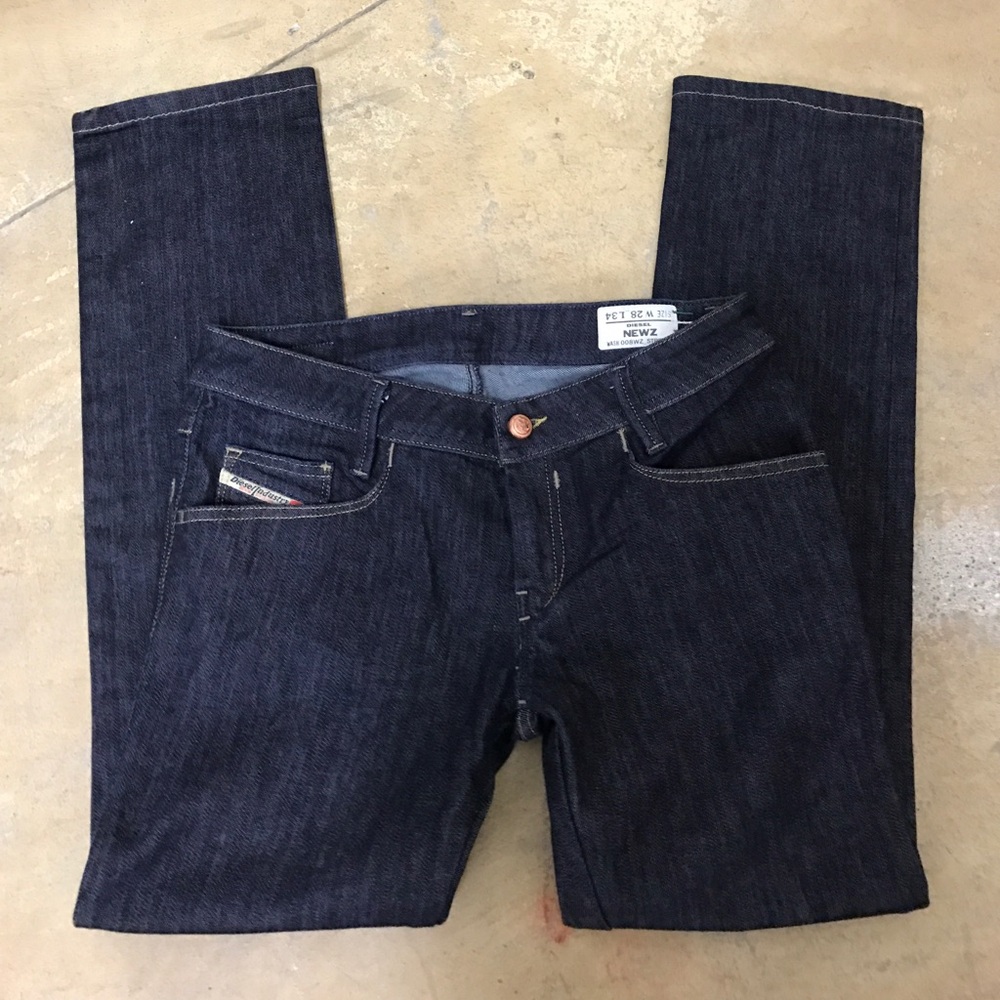 Dark Blue Straight Leg Jeans
